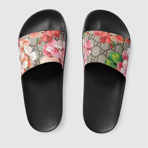 flower gucci slides|gucci floral slides women.